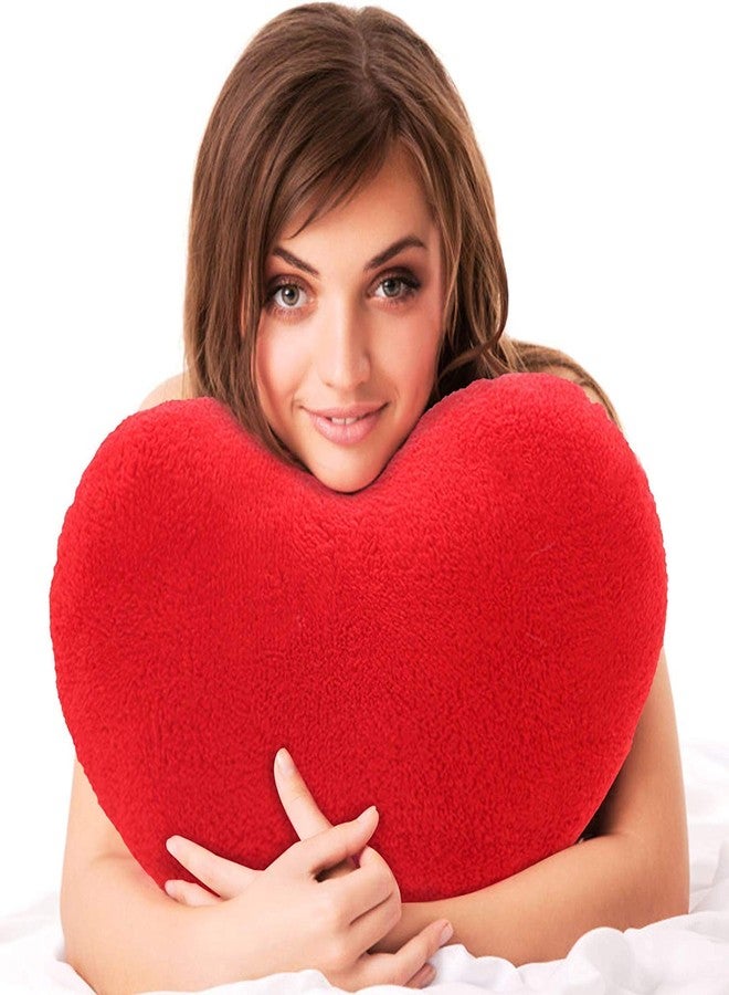 تيكلز وسادة على شكل قلب محشو ناعم، هدية مثالية للأولاد والبنات في ذكرى الزواج وأعياد الميلاد وعيد الحب (الحجم: 35 سم، اللون: أحمر) - Image 1
